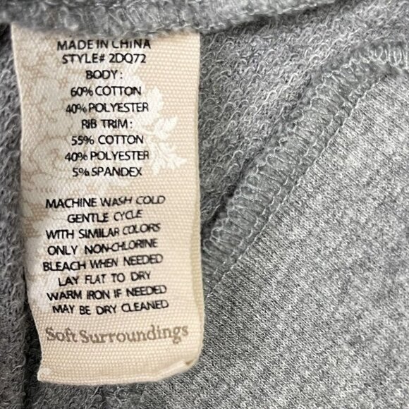 Soft Surroundings Sweatshirt Tunic Top Women’s Size Small Gray - Picture 4 of 8